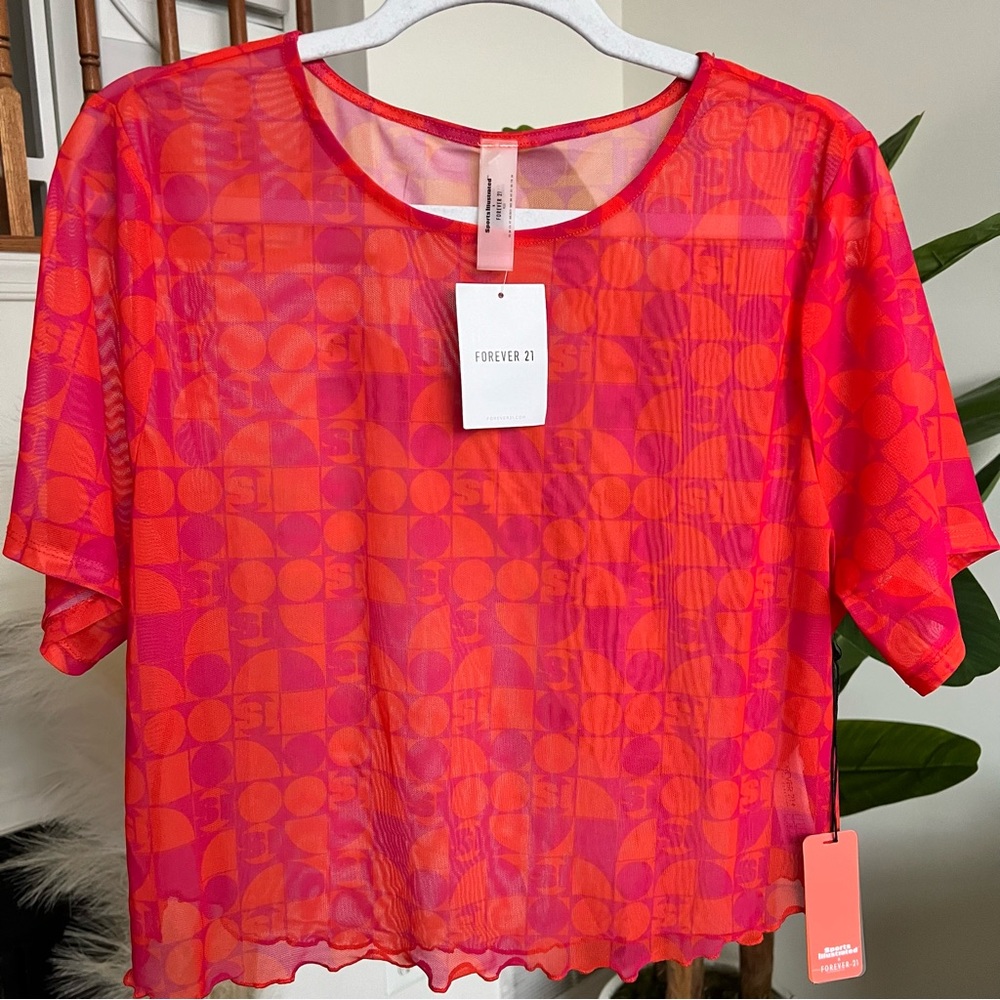 F21 Plus Size Sports Illustrated Swim Cover-Up Tee 🍊💦NWT